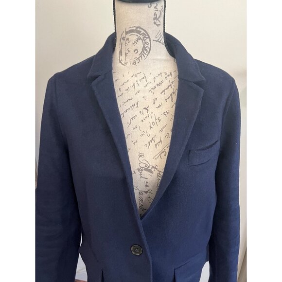 J.Crew Navy Blue Blazer Single Button Blazer Jacket Pockets Business Casual 6 - Picture 2 of 7